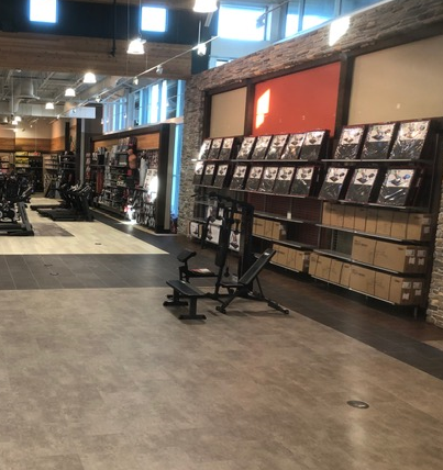 Large national retail sporting goods store new flooring throughout. 