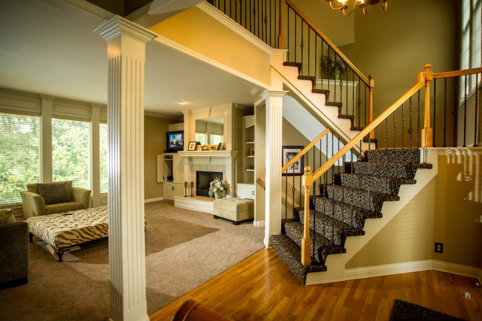 Residential Services Advanced Interiors, Hardwood Floors With Carpeted Steps